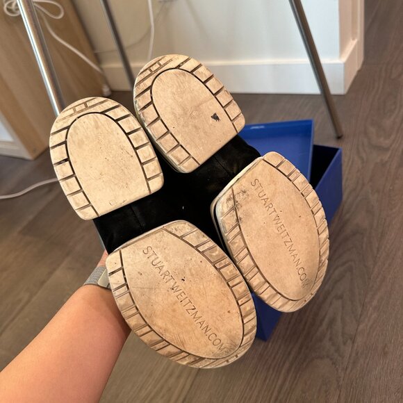 Stuart Weitzman Women's SW-612 Sneaker, Black Suede, 6.5 Medium US - Picture 5 of 7